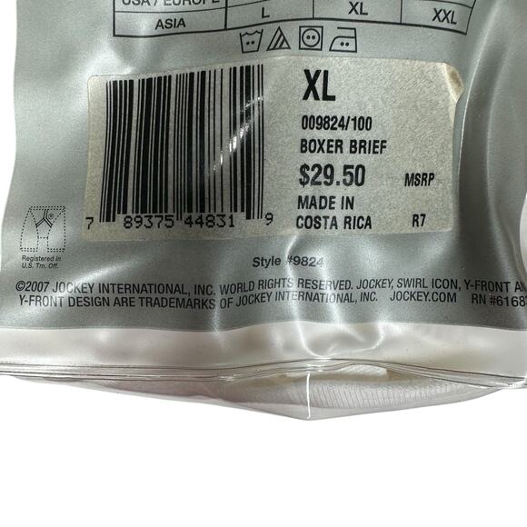JOCKEY 2007 Modern Classics Boxer Briefs Size XL White 9824 Plush Back Waist 3Pr - Picture 3 of 7